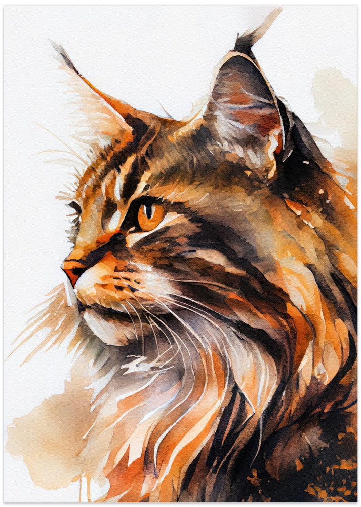 Cat watercolor painting animal