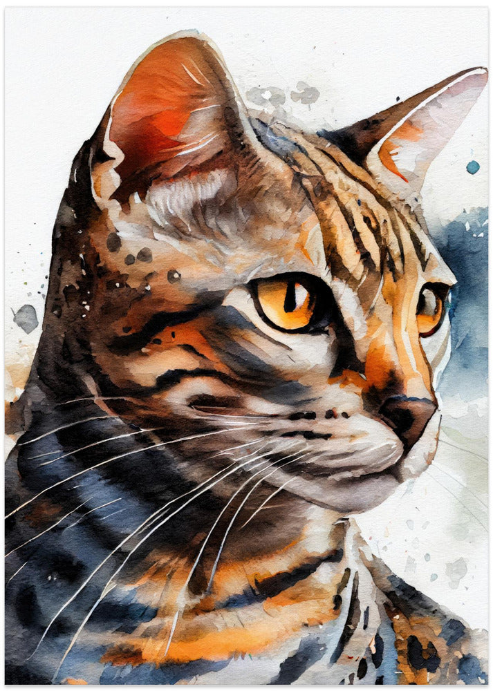 Cat watercolor painting animal