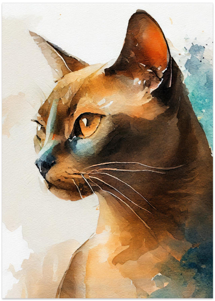 Cat watercolor painting animal