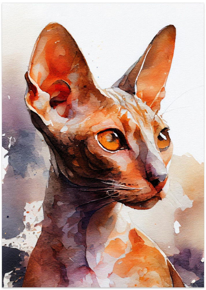 Cat watercolor painting animal