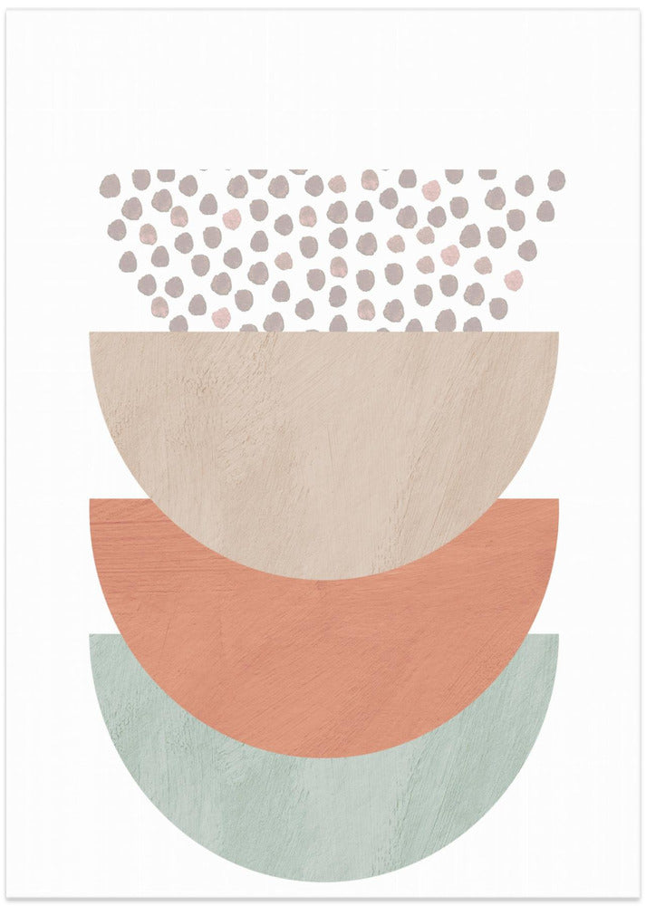 Art Prints of Orange and Green Shapes 1