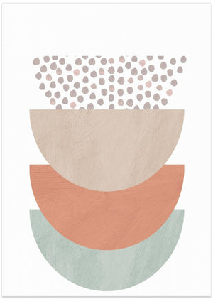 Art Prints of Orange and Green Shapes 1