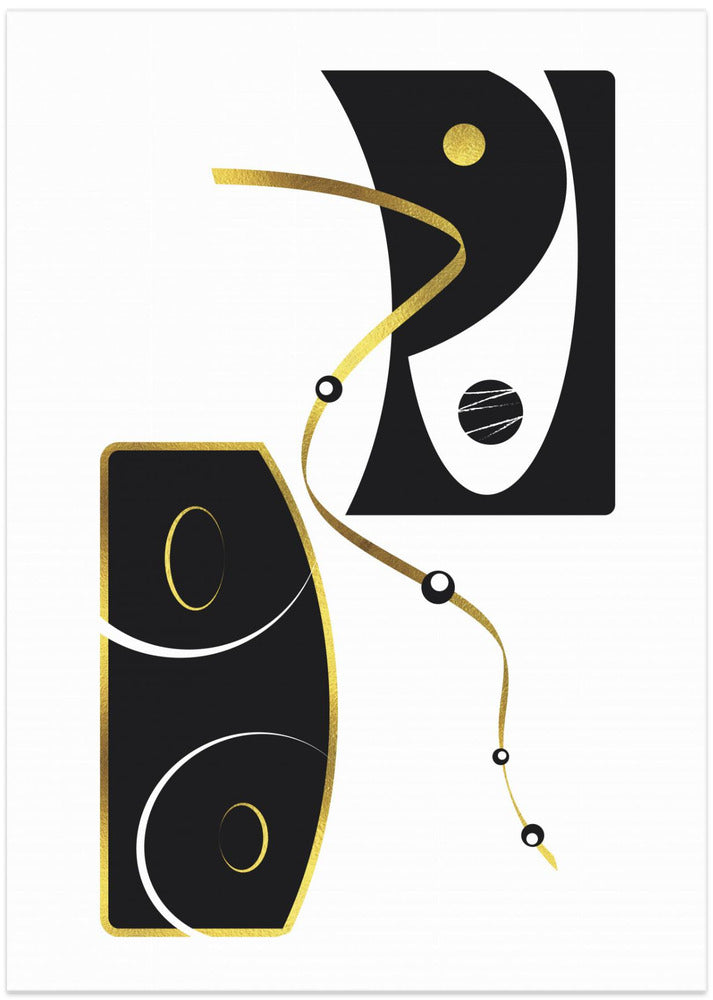 Art Prints of Black & White Abstract No. 2 | gold