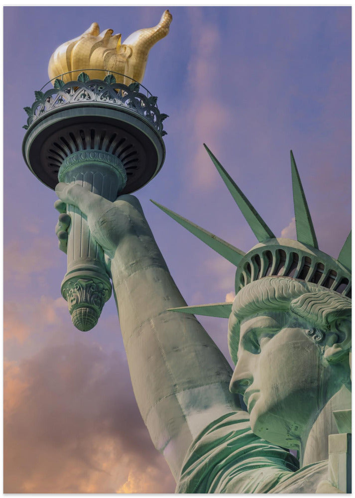 NEW YORK CITY Statue of Liberty at sunset