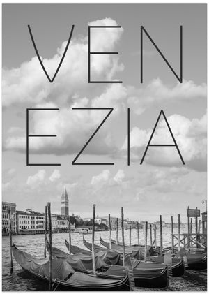 Art Prints of VENICE Grand Canal and St Mark's Campanile | Text & Skyline