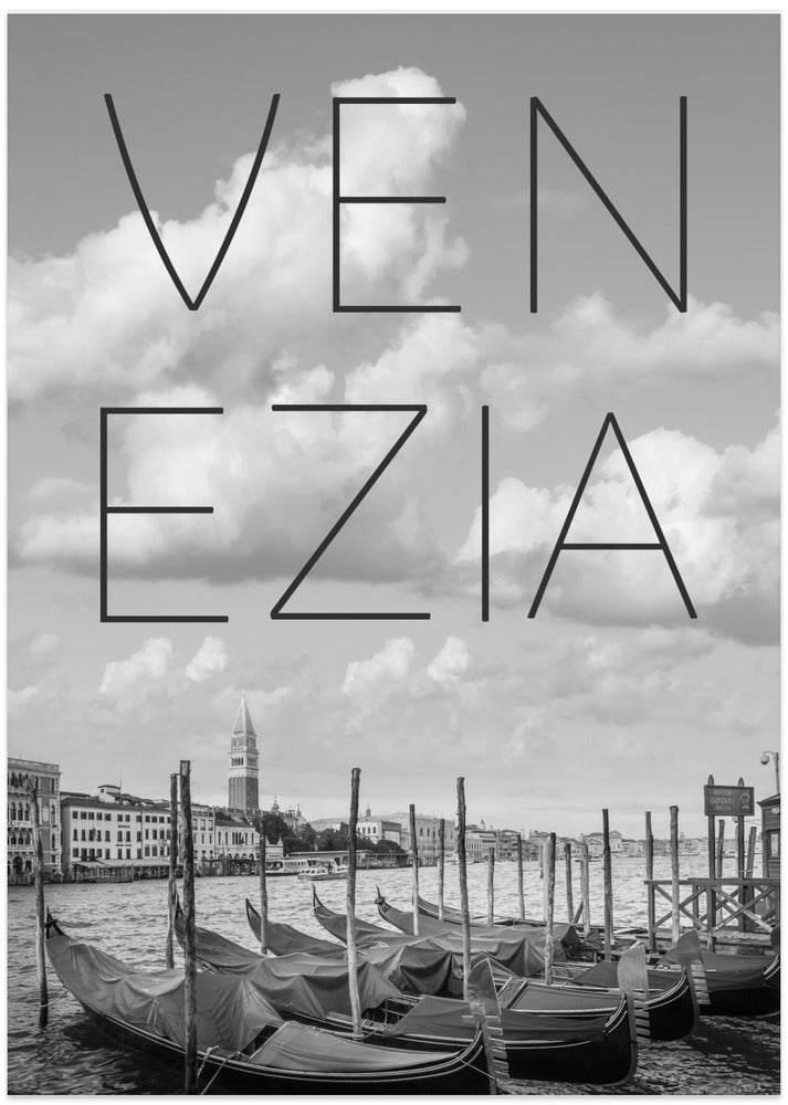 Art Prints of VENICE Grand Canal and St Mark's Campanile | Text & Skyline