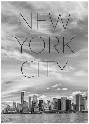 Art Prints of NYC Lower Manhattan & Hudson River | Text & Skyline