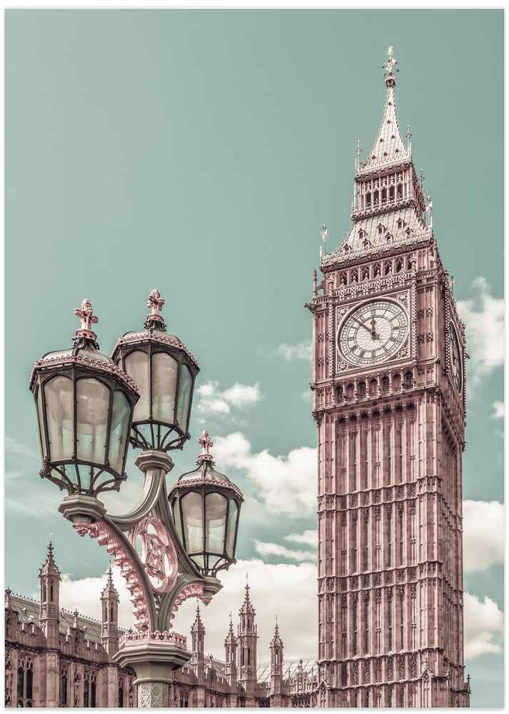 Art Prints of LONDON Elizabeth Tower | urban vintage style