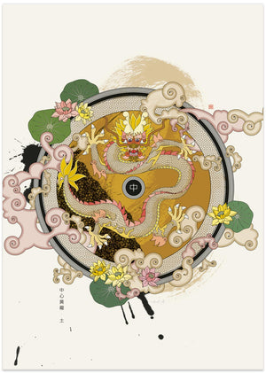 Art Prints of Yellow Dragon of the Center