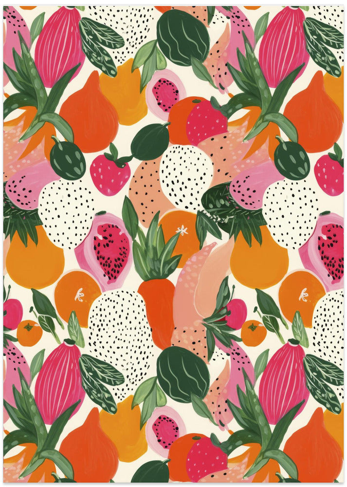 Art Prints of Fresh fruits pattern
