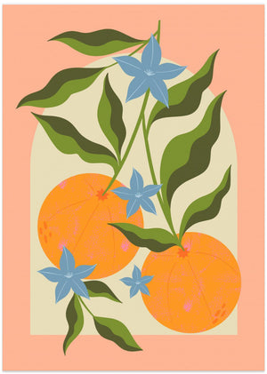 Art Prints of Orange Branch with Flowers