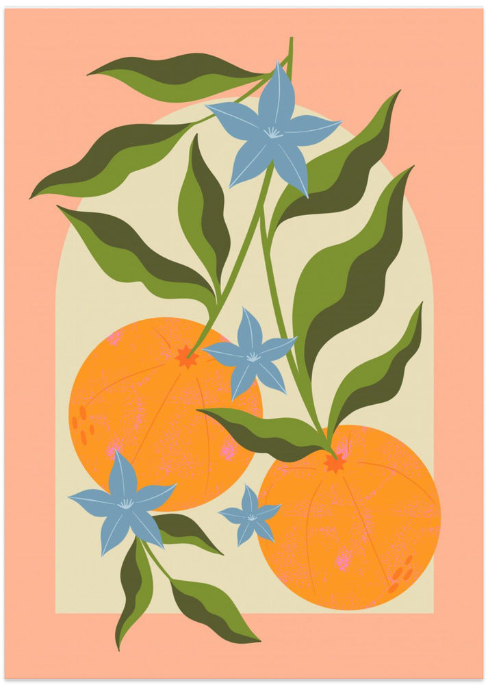 Art Prints of Orange Branch with Flowers