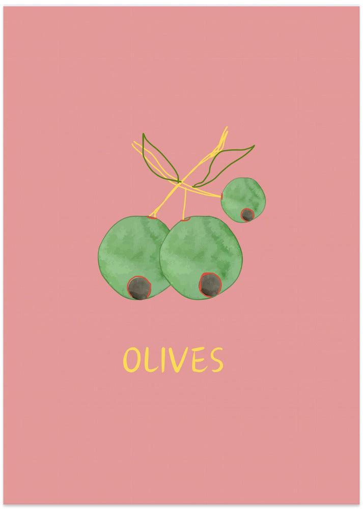 Art Prints of Olives in Pink