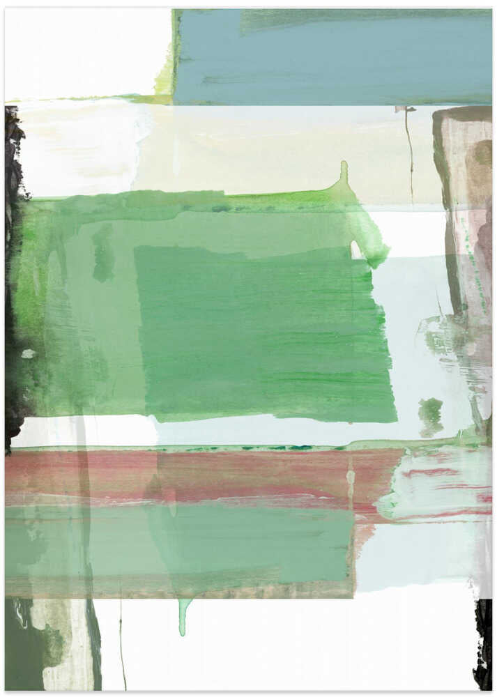 Aqua Blue Abstract On White 3