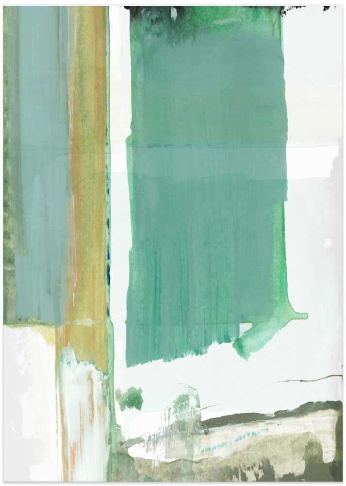 Aqua Blue Abstract On White 2