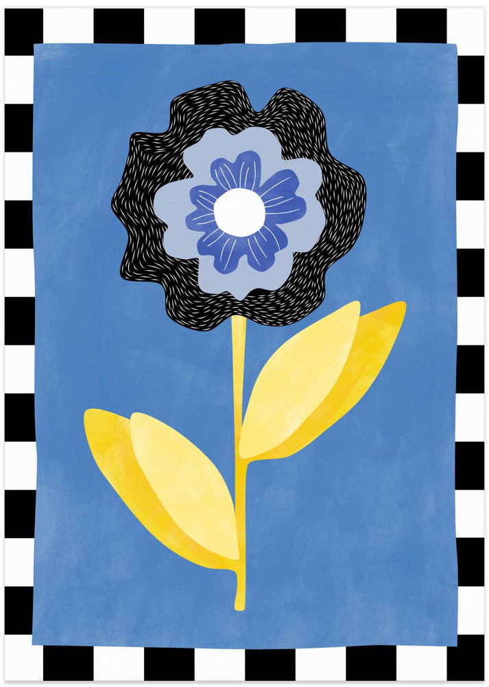 Flower with a Blue and Black Petal