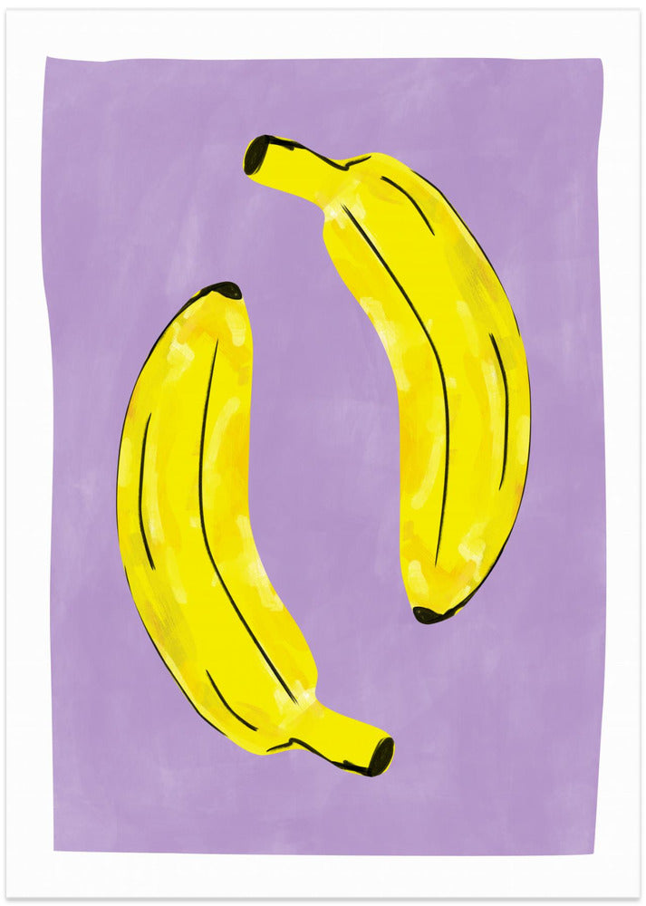 Two Vibrant Yellow Bananas
