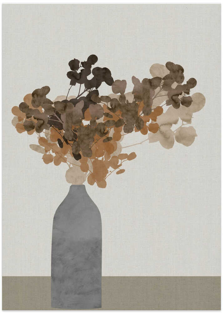 Rust Brown Dried Flowers In Vase On Table 2