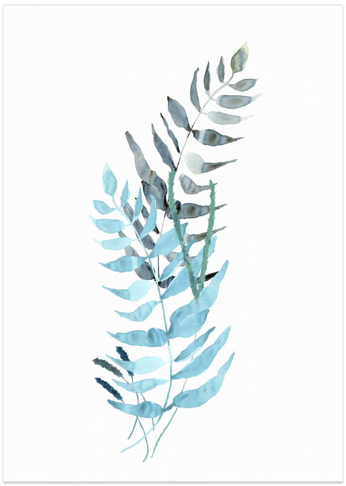 Blue Watercolour Flowers 1