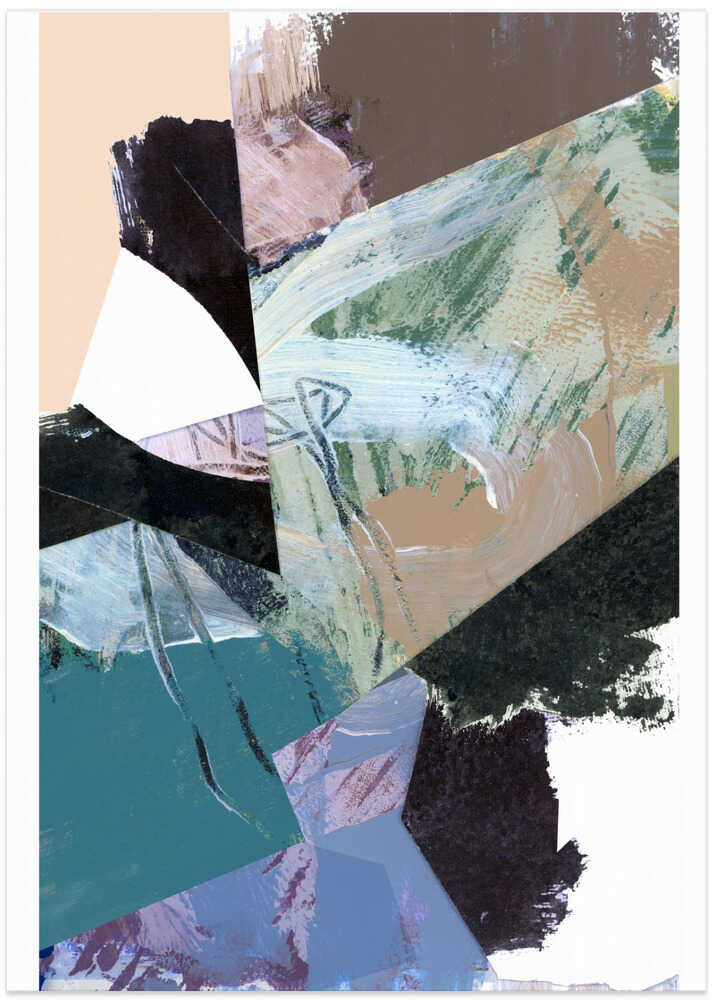 Blue Black Neutral White Abstract 2