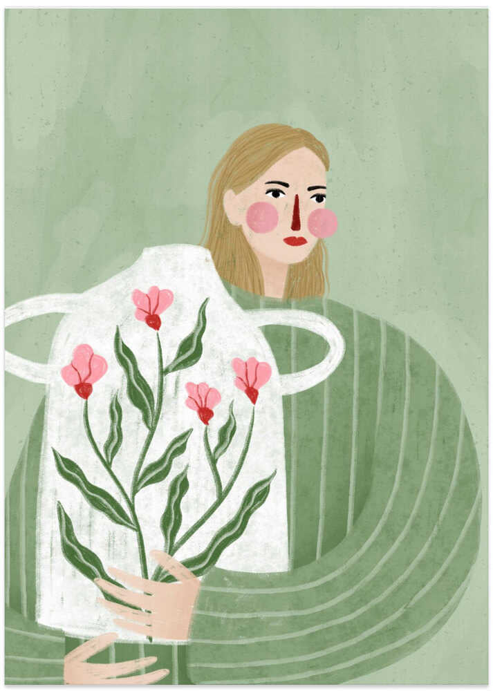 The Woman With Pink Vase