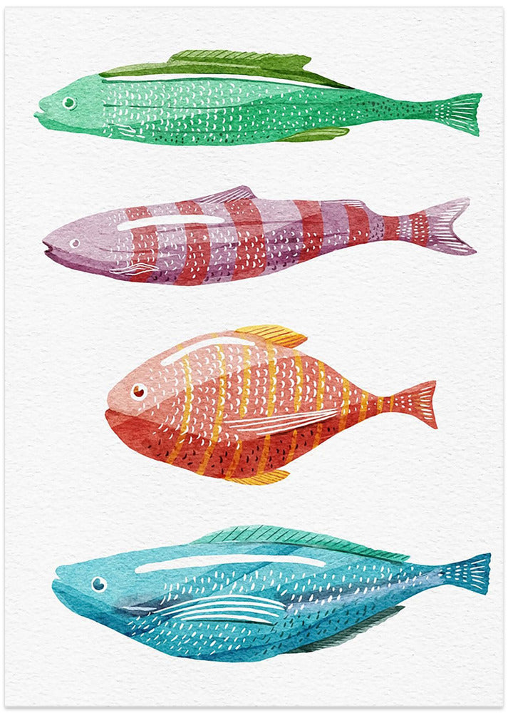 Four Colorful Fish