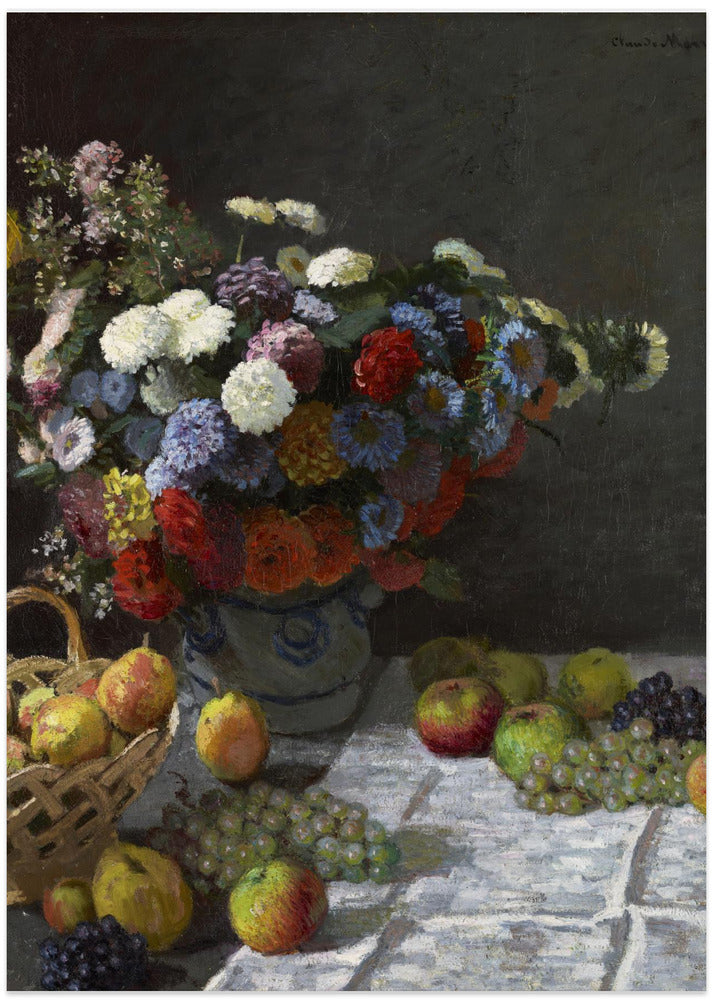 Still Life With Flowers and Fruit (1869) By Claude Monet
