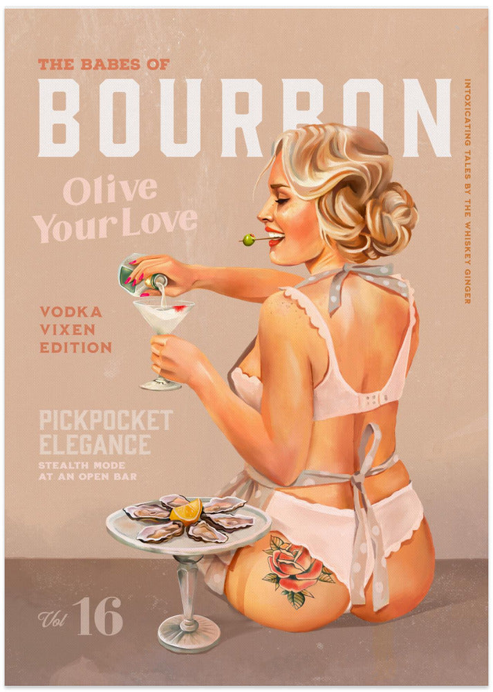 Bourbon Babe Vol 16 Vintage Vodka Martini Pin Up Girl