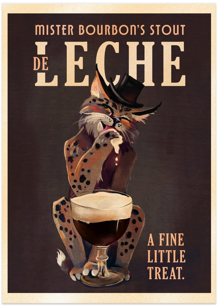 Bourbon De Leche Guinness Style Cat Art