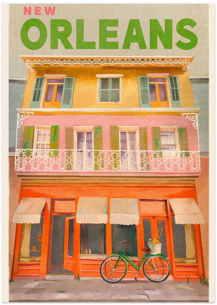 New Orleans Louisiana Vintage Travel Poster
