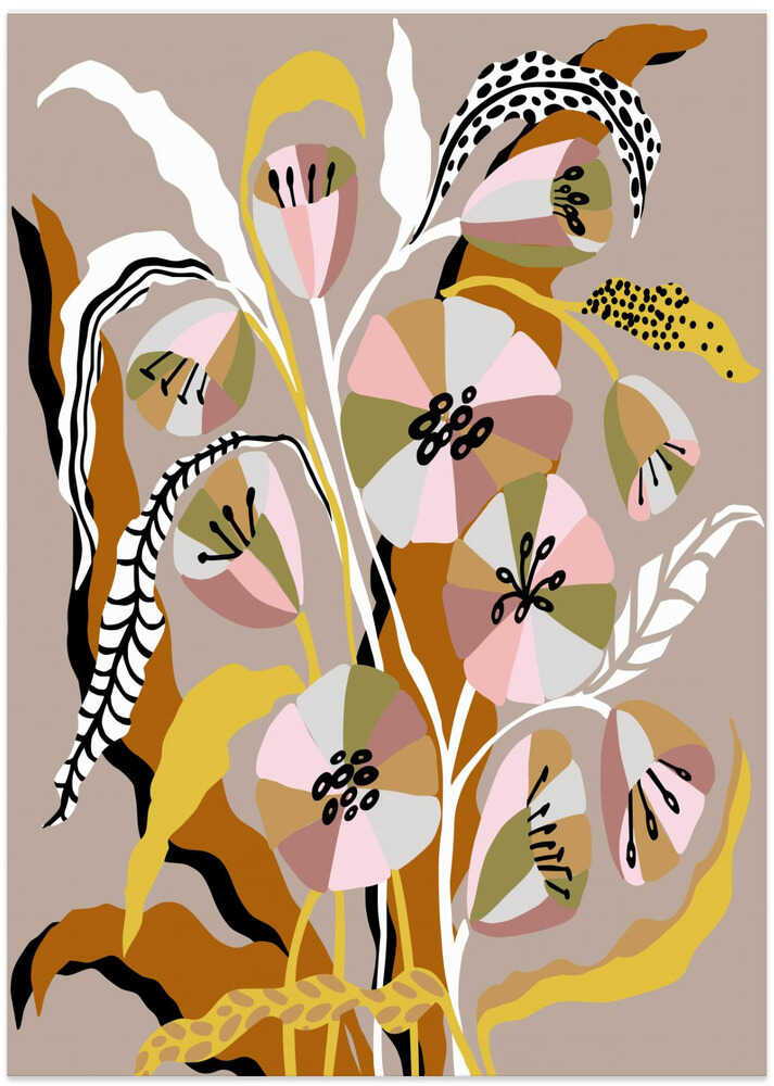 Still Life Earth Tone Autumn Flowers