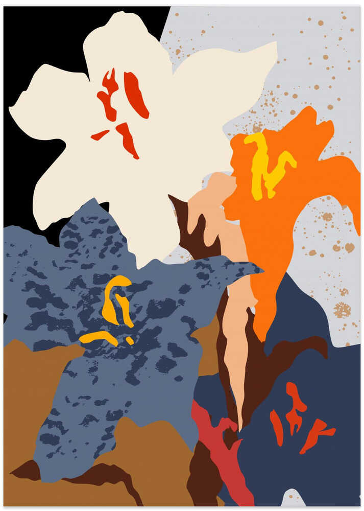 Abstract Lilies Close Up