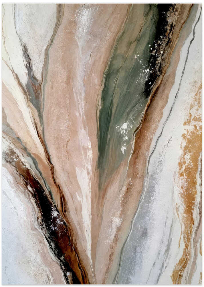 Flowing Patterns In Earth Tones And Green Hues