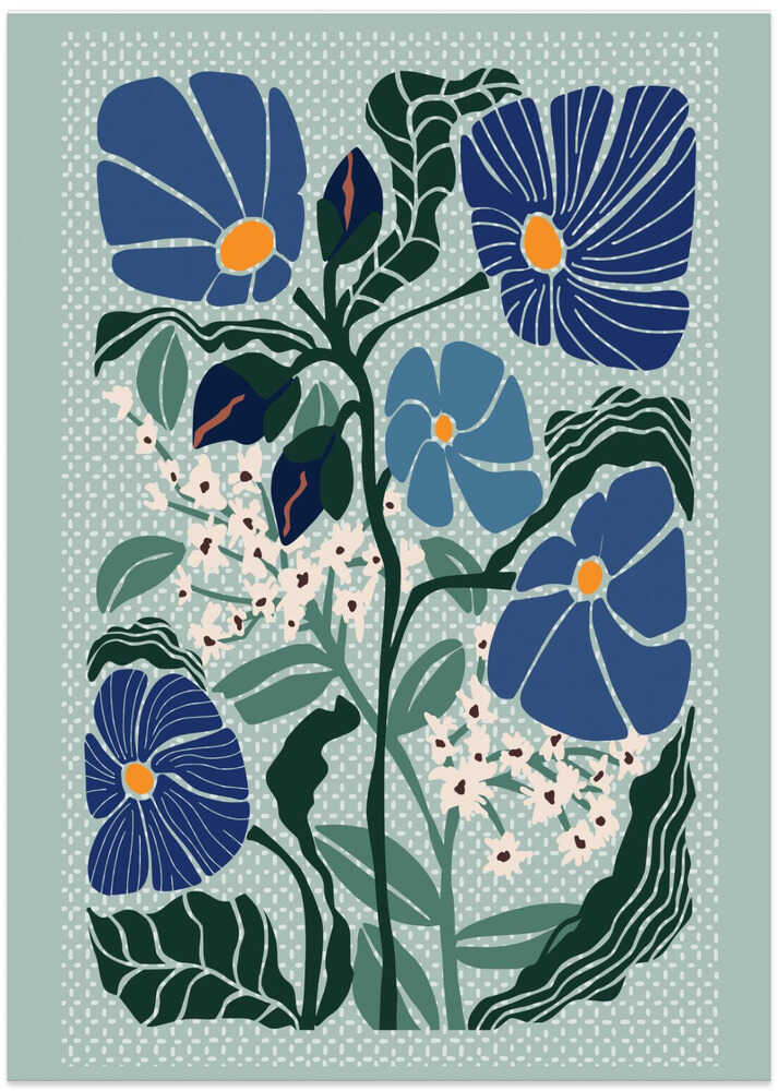 Klimt Flowers Light Blue