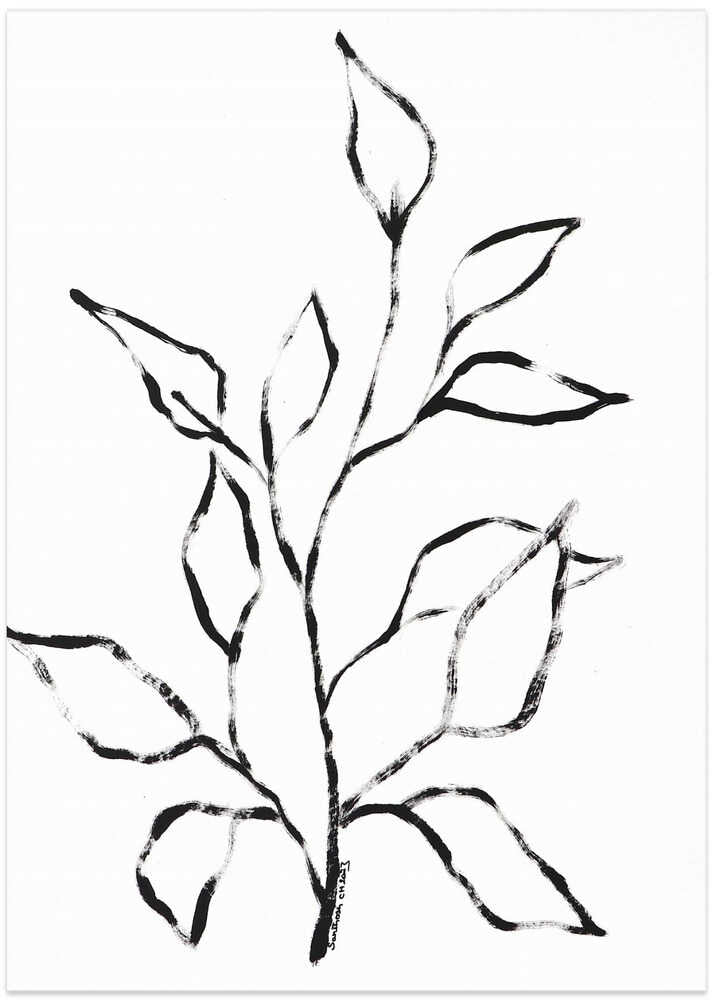 Ink Leaf Silhouette