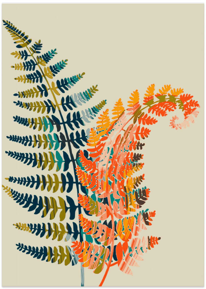 Colorful Fern Leaves