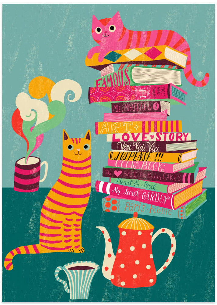 Cozy Tea Time Reading With Cats