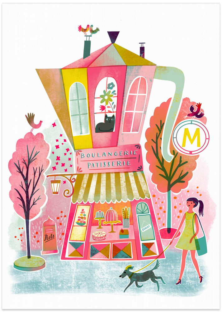 French Coffee Patisserie Vintage