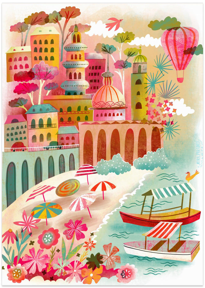 Amalfi Coast Summer View Hot Air Balloon