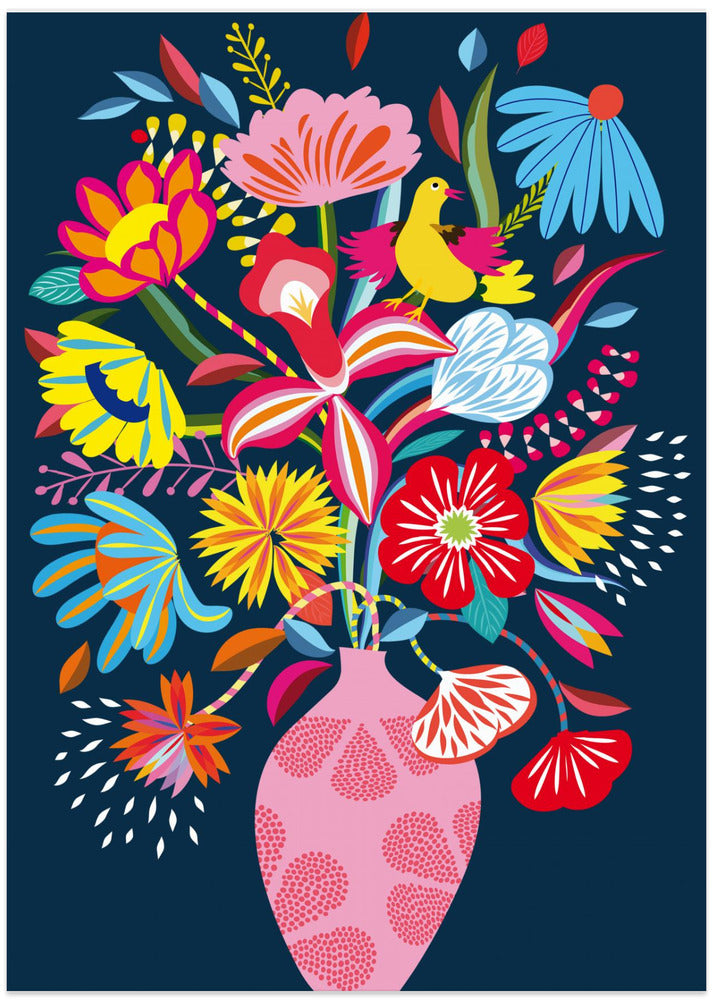 Folk Art Flower Vase