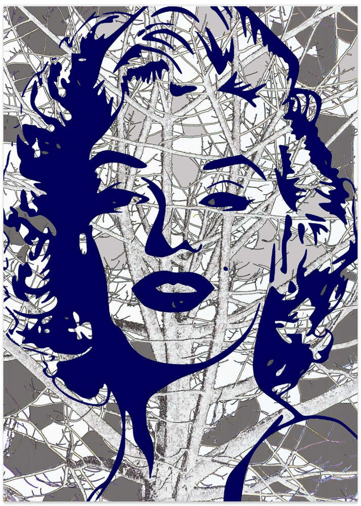 Marilyn Monroe in dark blue