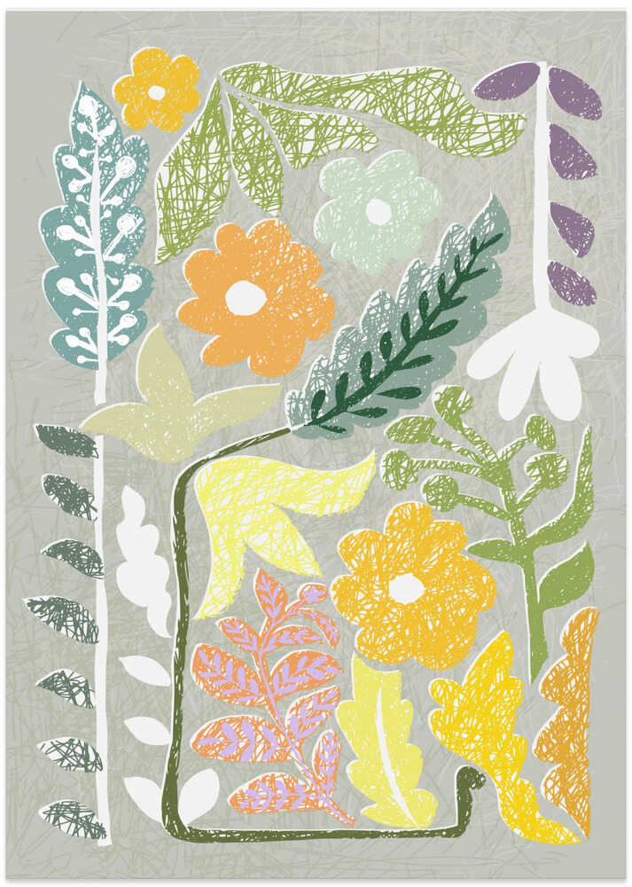Block print spring meadow