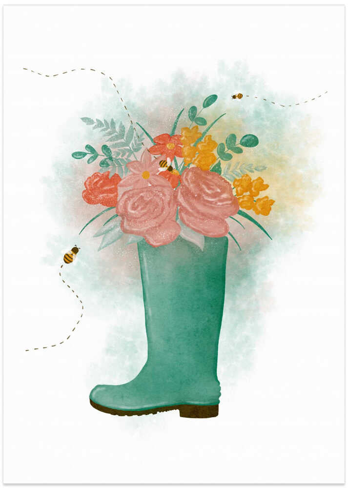 Spring Floral Rain Boot