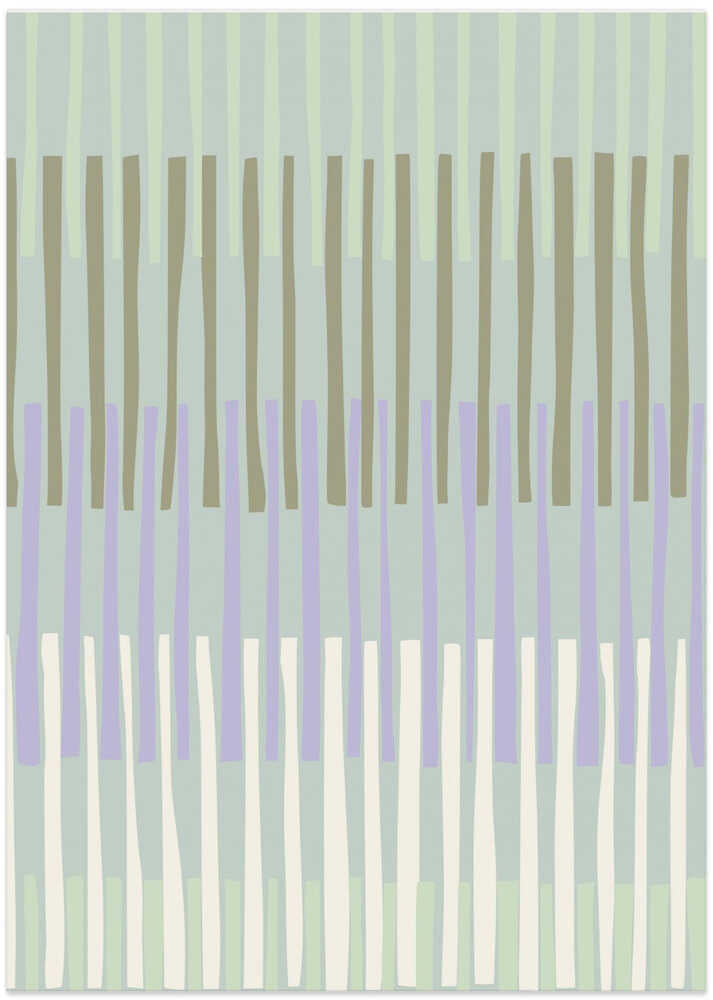 Block print geometrics stripes sage