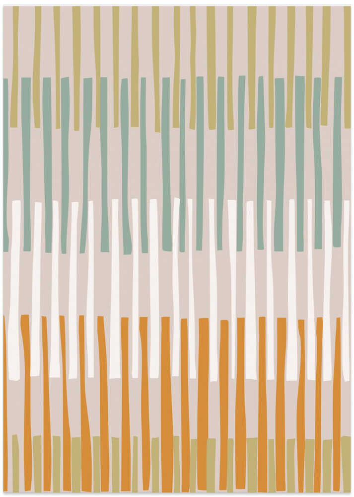 Block print geometrics stripes earthy