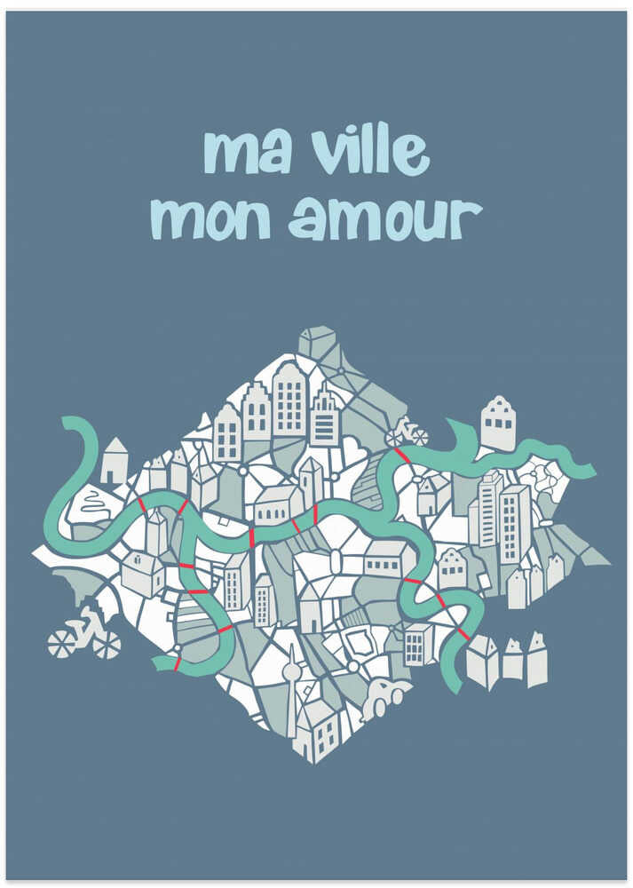 ma ville mon amour; City life collection blue teal