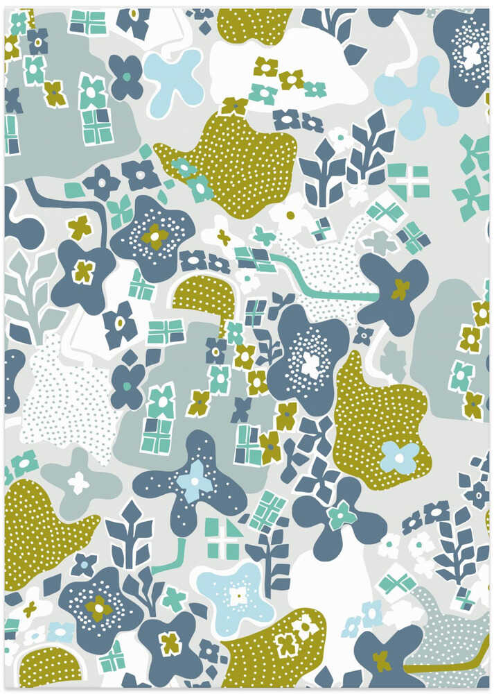 City life botanical park soft grey pattern