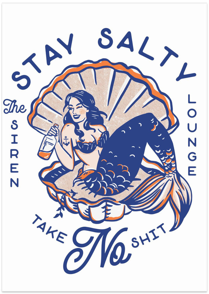 Stay Salty Siren Lounge Pin-Up Mermaid