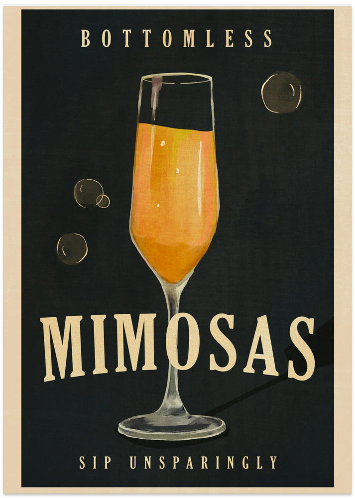 Bottomless Mimosas Art Deco Cocktail Bar Art