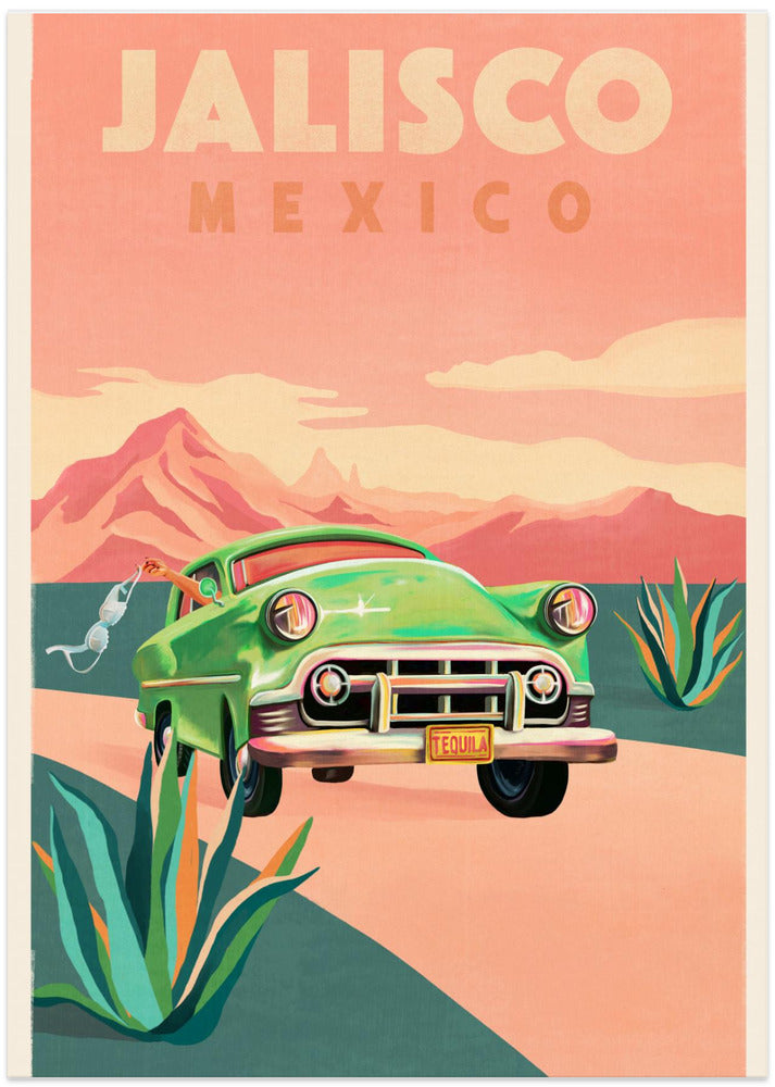 Jalisco Mexico Vintage Travel Poster